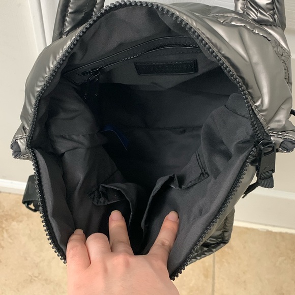 Silver / Space Grey Quilted Puffer Small Pajar Handbag / Crossbody Bag - Picture 12 of 15